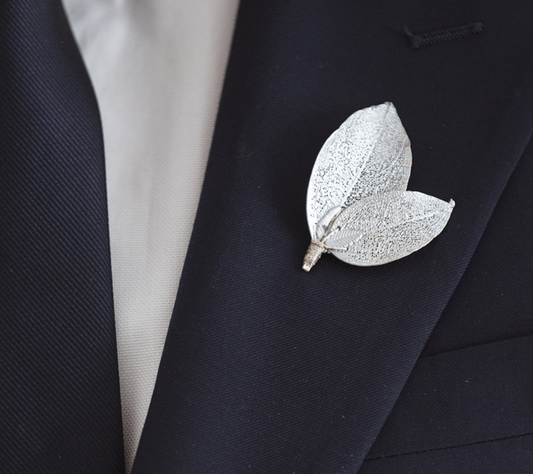 Boutonnier Hojas Plata